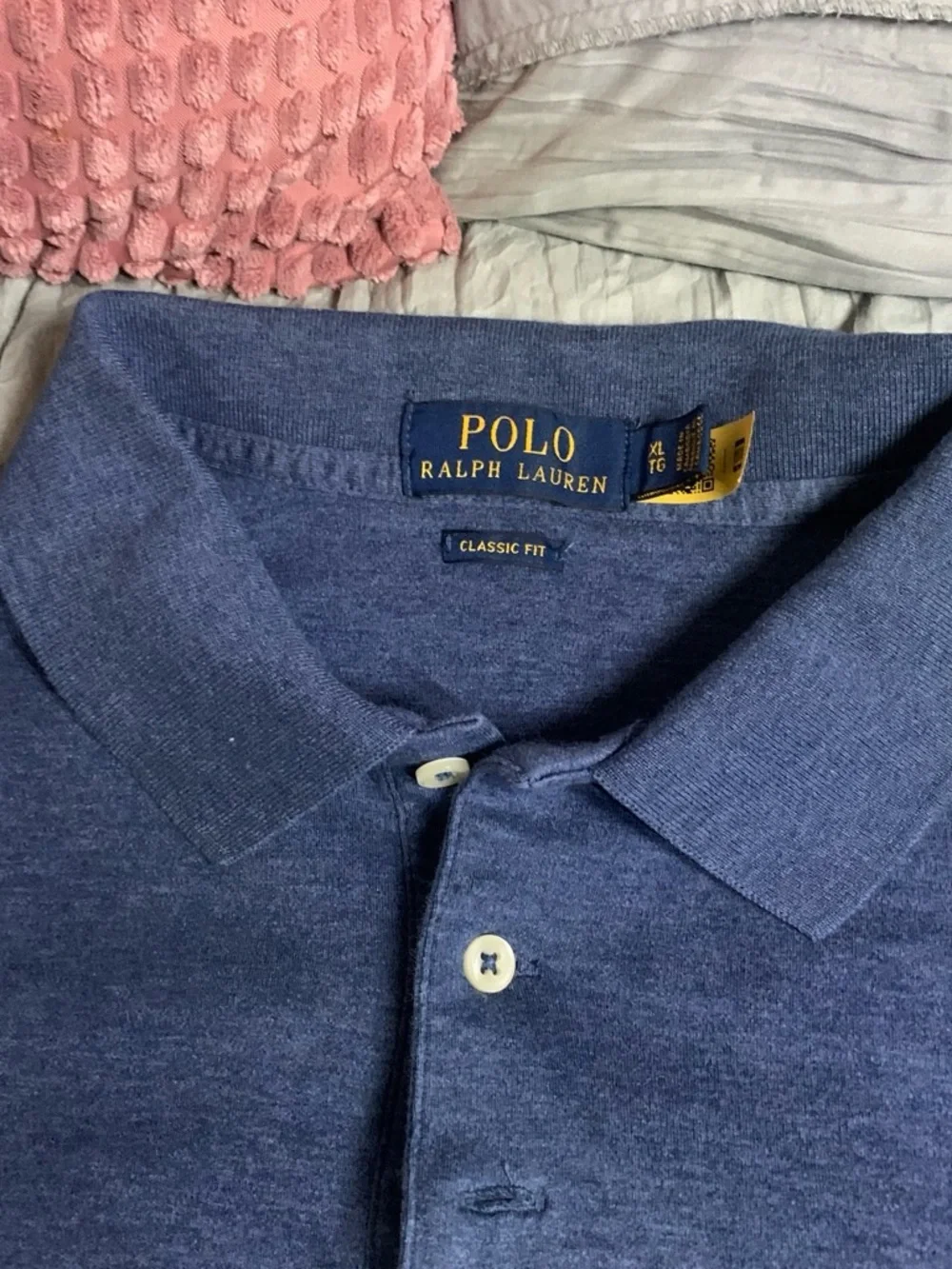 Ralph Lauren Men's Heather Blue Polo with Embroidered Pony